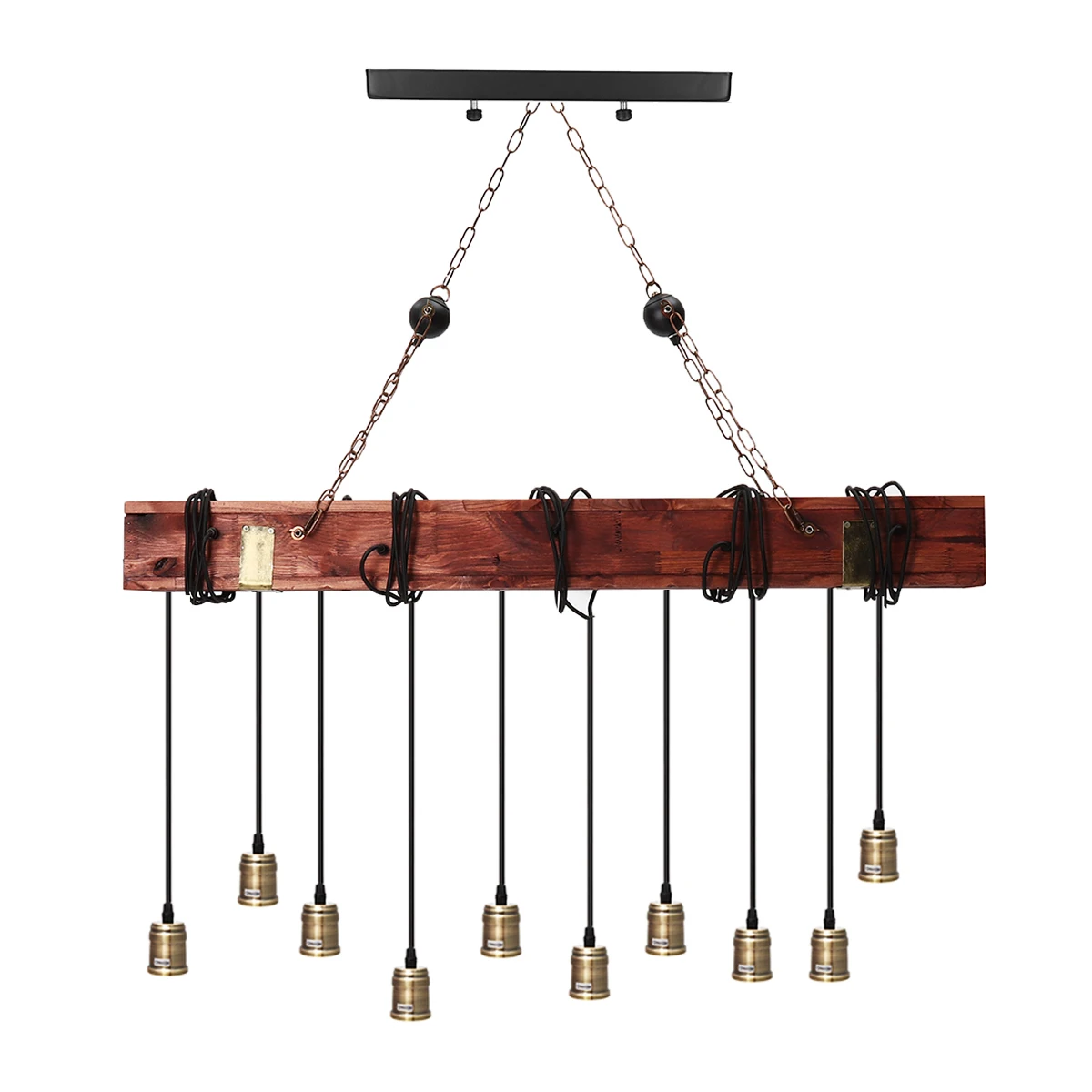 

110V/220V Wood Industrial Pendant Light Hanging Pendant Lamp Vintage Home Bar Restaurant Indoor Lighting Pendant Lights E27