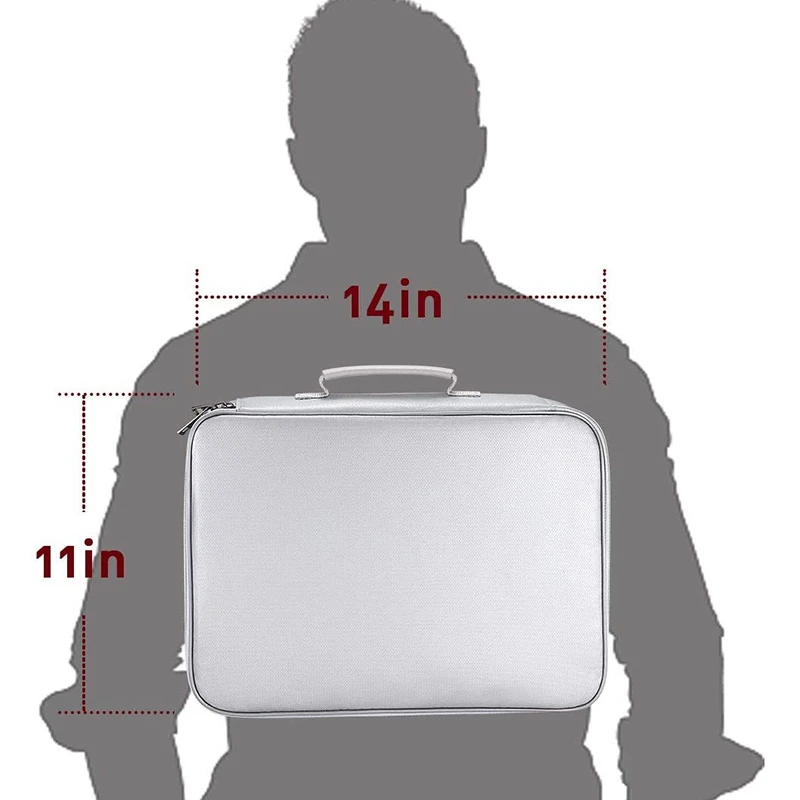 

Fireproof Document Storage Bag,IPX4 Waterproof Document Storage Bag, Zipper Closure Safety Accessories,for Business Home