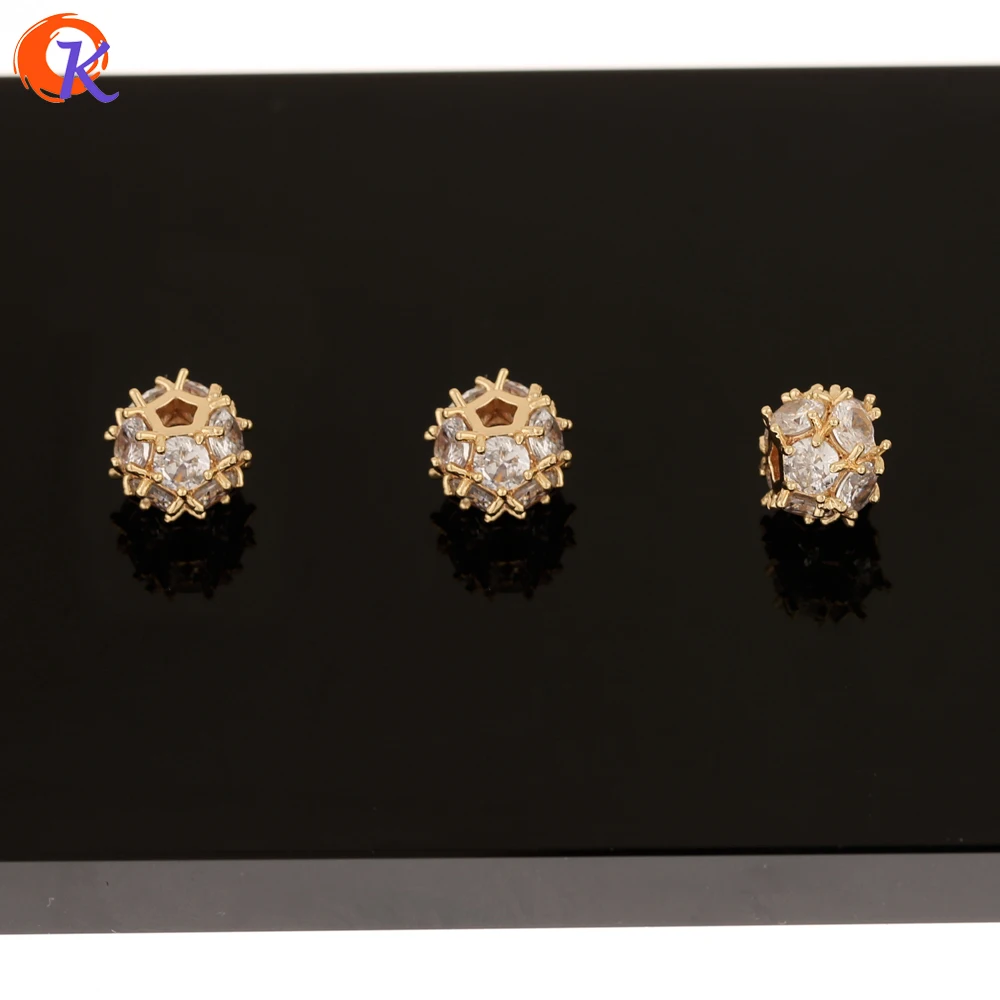 

Cordial Design 20Pcs 8*11MM CZ Charms Beads/Jewelry Accessories/Hand Made/Genuine Gold Plating/Earring Findings/DIY Making