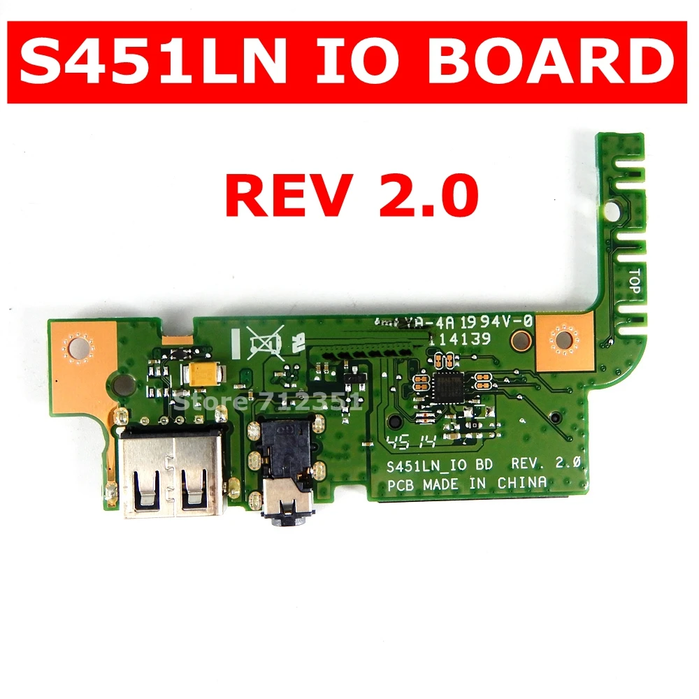 S451LN IO BOARD REV 2.0 For ASUS S451 S451L S451LA Laptop Motherboard Audio USB SD CARD board Test 100% OK | Компьютеры и офис
