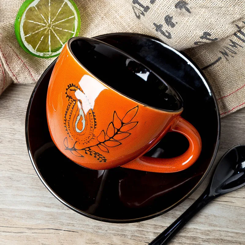 Высококачественные кофейные чашки из костяного фарфора WSHYUFEI винтажные