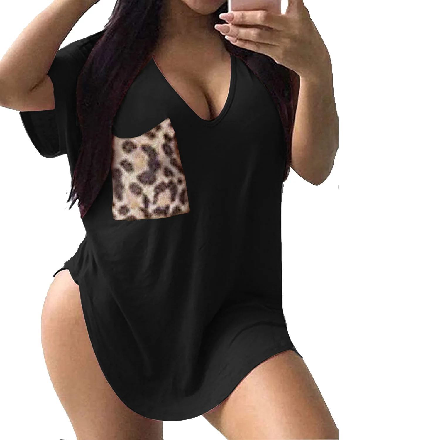 

Women's Sexy V-Neck Plus Size T-Shirt