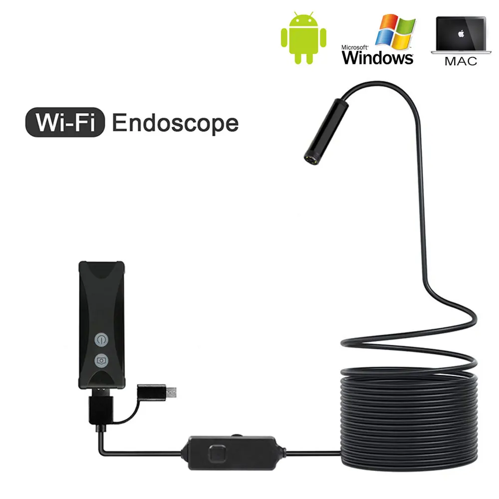 8 мм 1/2/3/5M WI-FI эндоскоп мини Камера мягкий кабель USB эндоскоп бороскоп для Android/Iphone и ПК