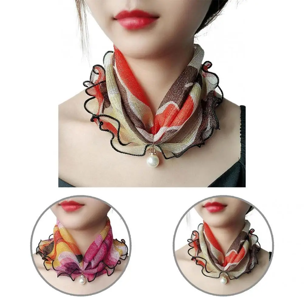 

Шарф для шеи, сказочный женский головной платок с оборками, дышащий цветной шарф