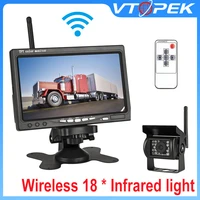 wireless truck rear view camera 18 infrared lights night vision for trucks rv 7inch car monitor with reverse lmage system 12 24v