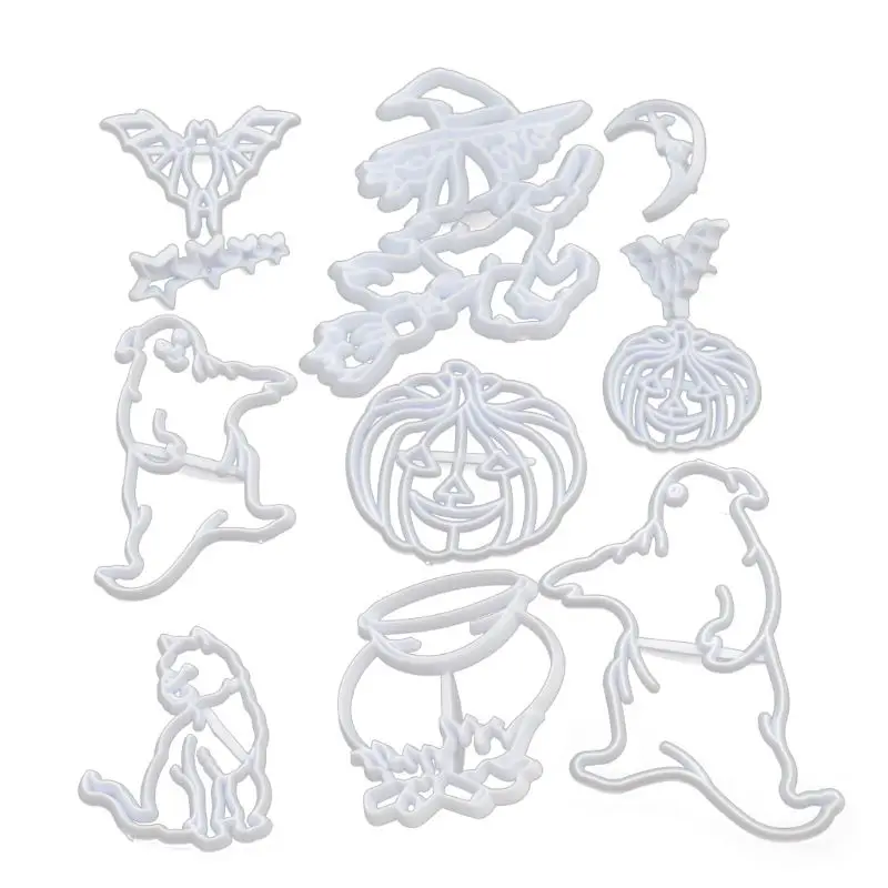 

11Pcs Halloween Cake Mold Chocolate Cookie Cutter Fondant Cake Decoration Tool Kitchen Utensils