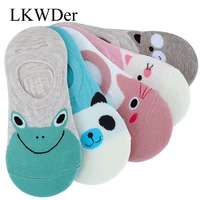 lkwder 5 pairslot women socks candy color small animal cartoon pattern boat sock for summer breathable casual girls funny meias