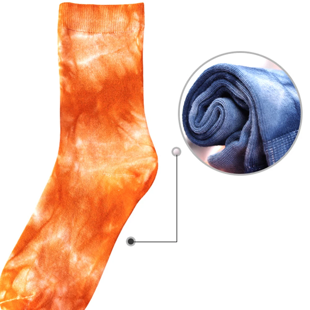 

Fashion Unisex Tie-Dyed Breathable Soft Cotton Middle Tube Skateboard Socks Hip Hop Skateboard Casual Sports Socks Hipster Sox