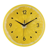 yellow lemon fruit wall clock lime modern kitchen clock watch home decor living room clock tropical fruit wall art timepieces