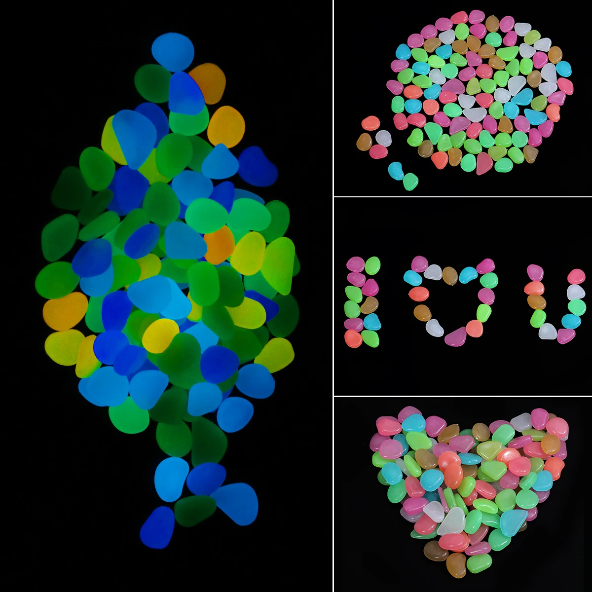 100 шт. булыжников светящиеся камни светящийся в темноте Галька для аквариума