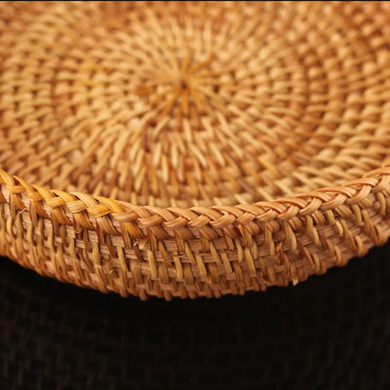 Круглая плетеная Осенняя корзина ручной работы из ротанга для кухни пикника