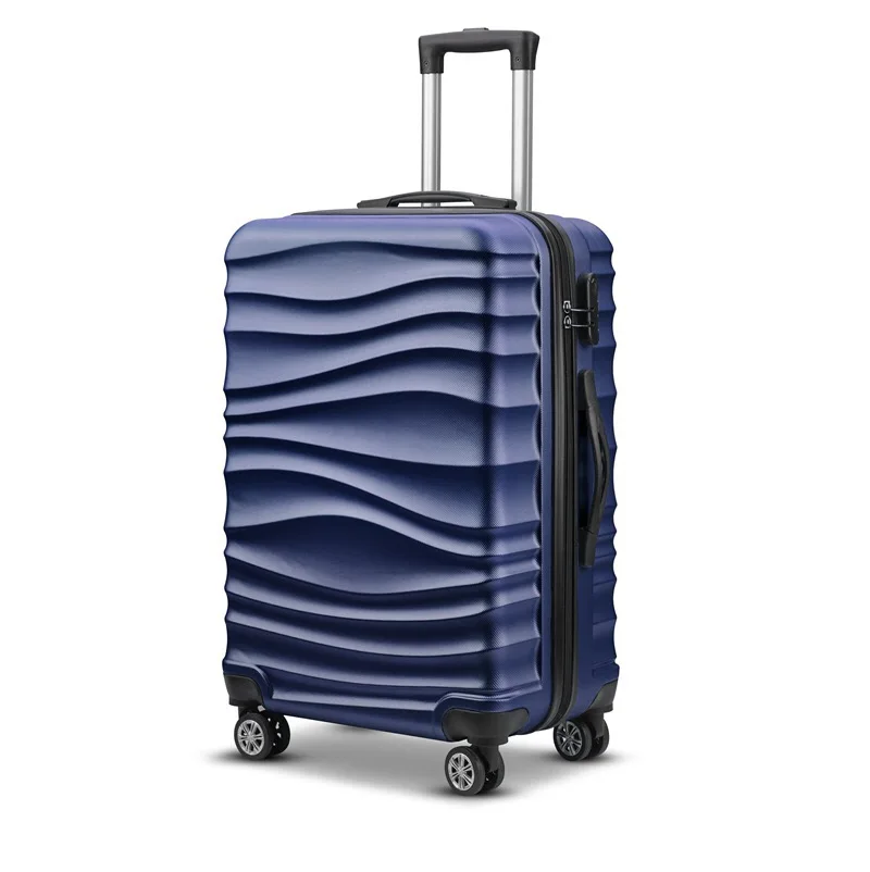 Popular luxury travel luggage ABS universal wheel alphabet trolley suitcase unisex PC suitcase bag carry on password valise