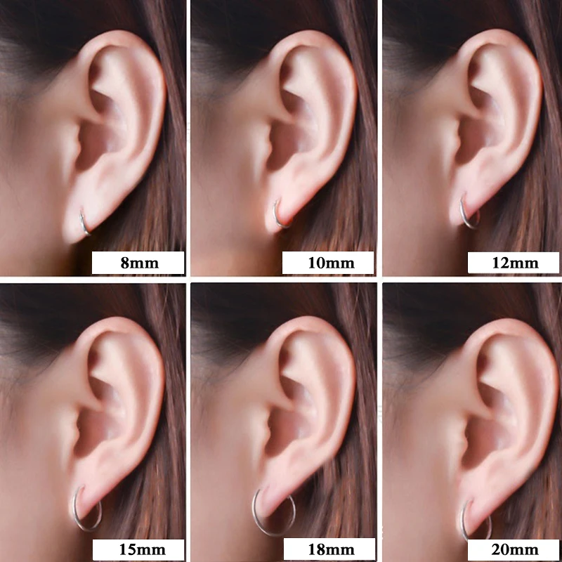 Женские серьги-кольца из серебра 925 пробы 8-20 мм | Украшения и аксессуары