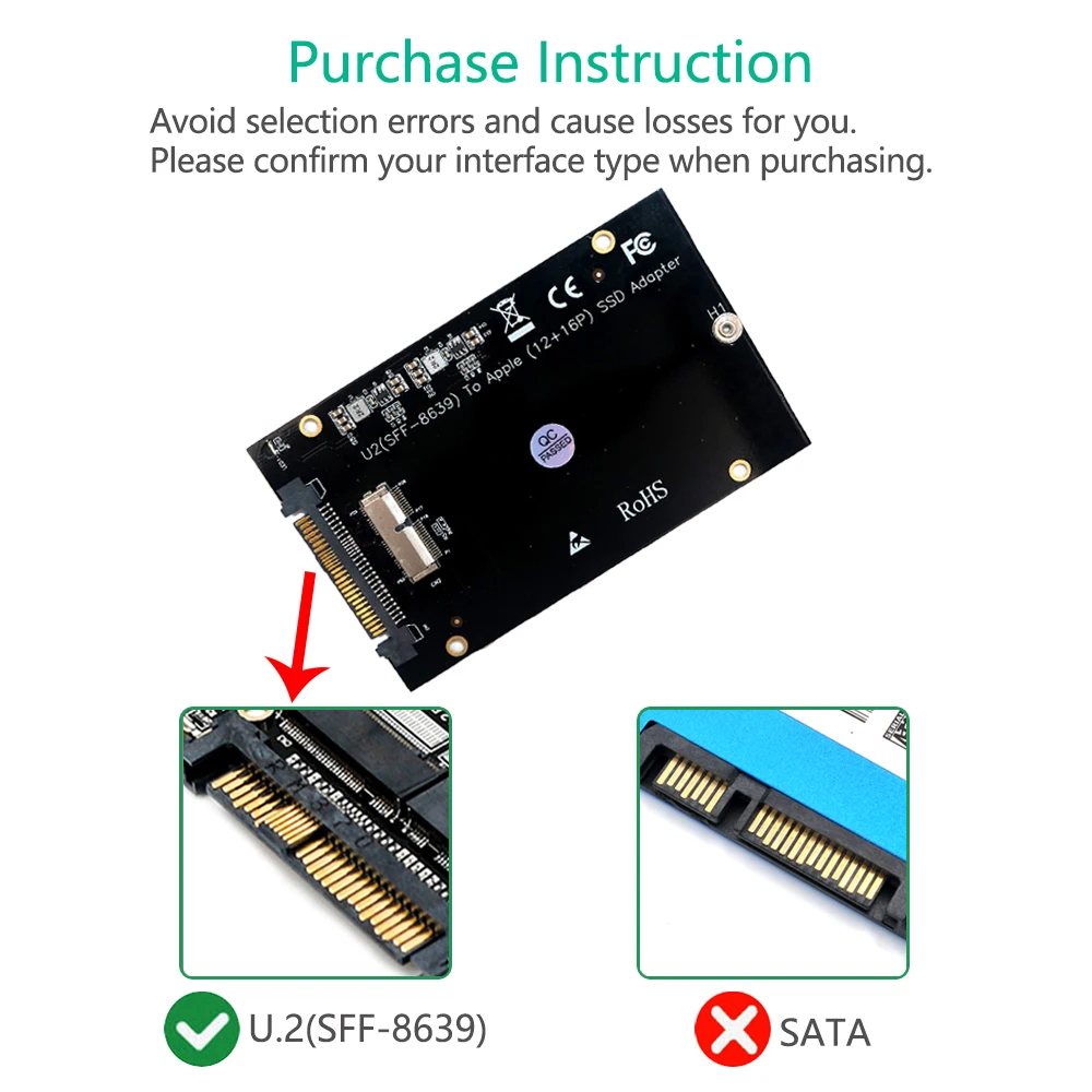 PCIe SSD-накопитель (U.2) карта адаптера для 2013 2014 2015 2016 2017 MacBook Air Pro Retina SSD с 3 5 'HDD