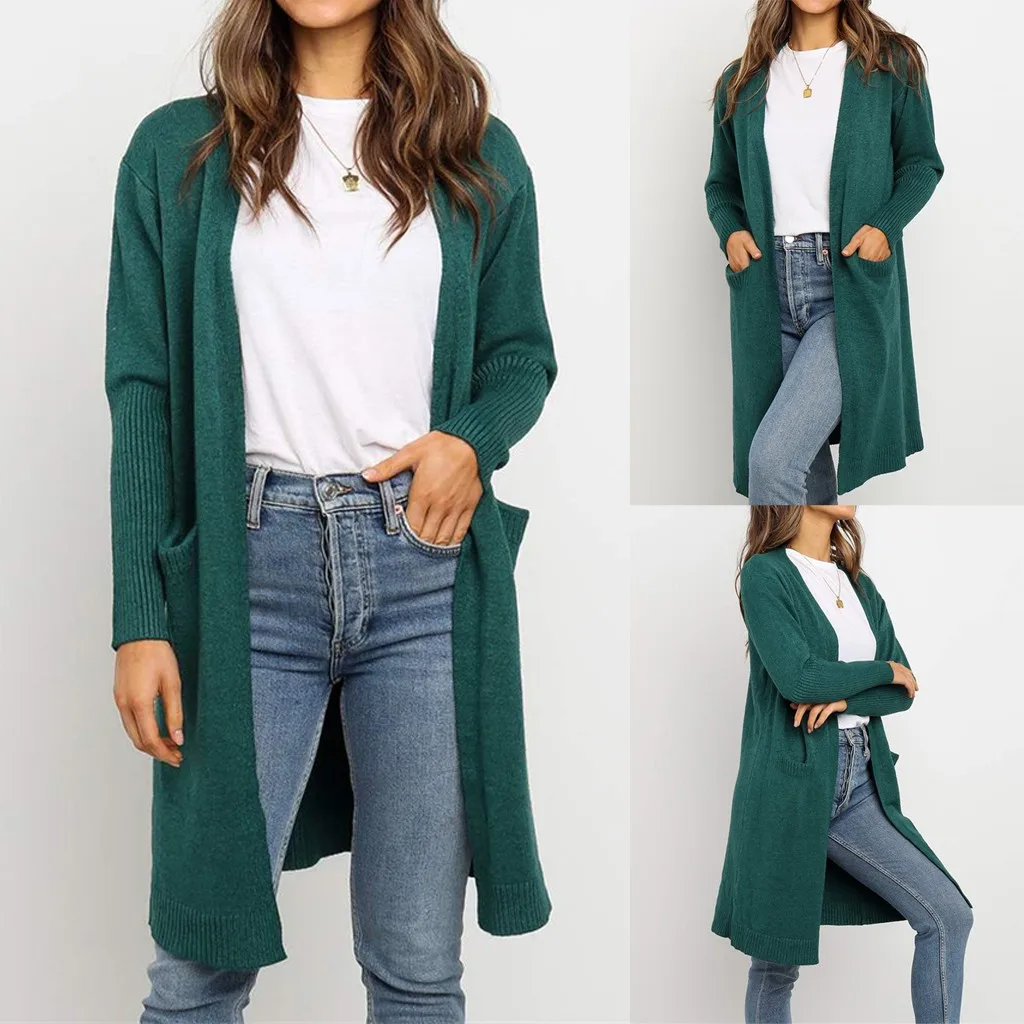 SAGACE популярный женский осенний длинный кардиган свитер пальто для женщин 2020