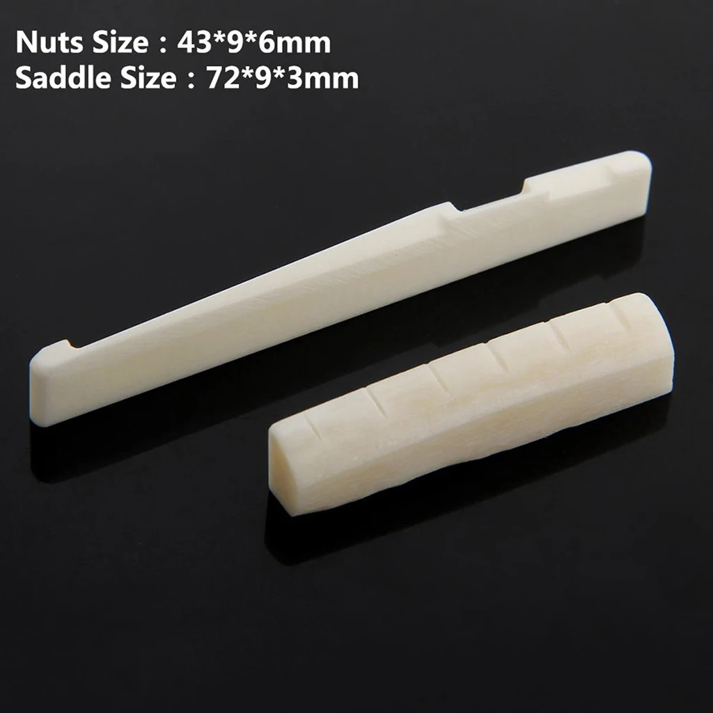

1set Acoustic Guitar String End Bone Nut Bridge Saddle Abalone Pins Replacements Set (Bone Pins & Bone Saddle Nut)