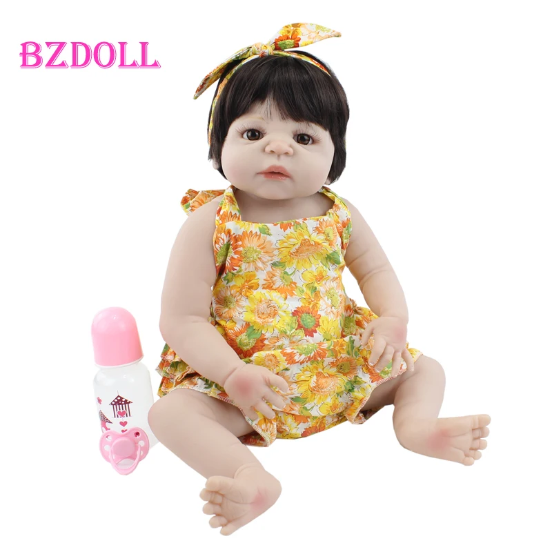 

Кукла BZDOLL силиконовая новорожденная, Реалистичная кукла-младенец, полностью мягкая, виниловая, для девочек, подарок на Рождество, 55 см