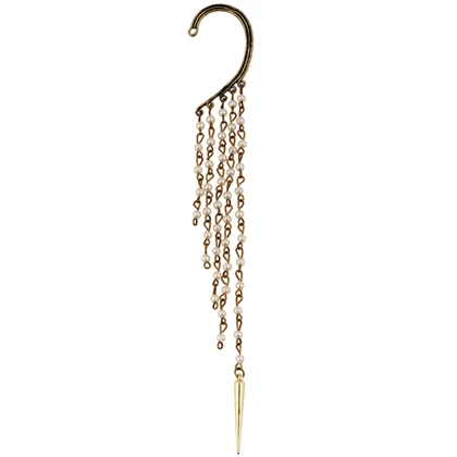 SHEEGIOR, бохо, длинные серьги-манжеты с кисточками, Bijoux Femme, золотые цепочки, стразы, большие клипсы, серьги для женщин, модное ювелирное изделие, подарок - Окраска металла: Bronze E0070G