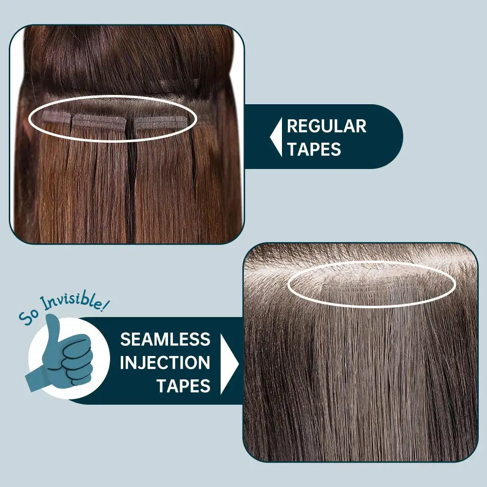 

WIT Invisible Seamless PU Skin Weft Hand Tied Tape In Adhesives Remy Human Hair Extensions for black brown Fast Shipping 16"-24"