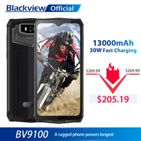 blackview bv9100 ip68 waterproof cellphone 13000mah 30w fast charging 4g mobile phone mtk6765 4gb64gb 16 0mp rugged smartphone