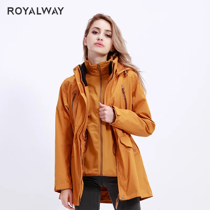 ROYALWAY 2019 Зимняя коллекция Женская ветровка со съемной флисовой подкладкой 2 шт.