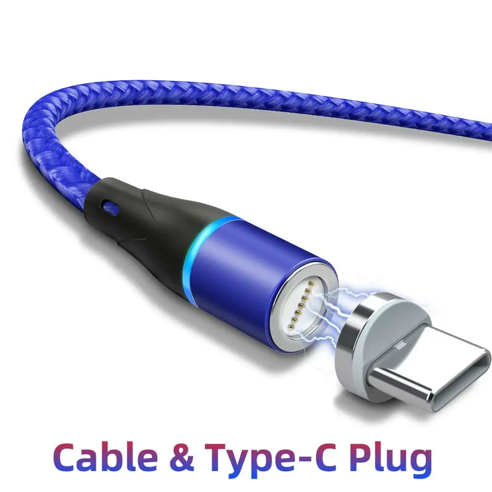 Blue Type C cable ANMONE type C Магнитный кабель Android Micro USB кабели Мобильный планшет быстрое зарядное устройство магнитный шнур телефон зарядка данных USB кабели - Цвет: Blue Type C cable