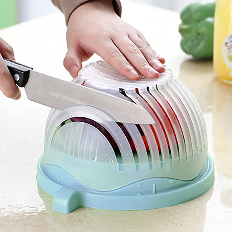 Creative Salad cutting bowl 60Second Cutter Bowl Kitchen Gadget Fruit Vegetable Chopper Slicers Maker | Дом и сад