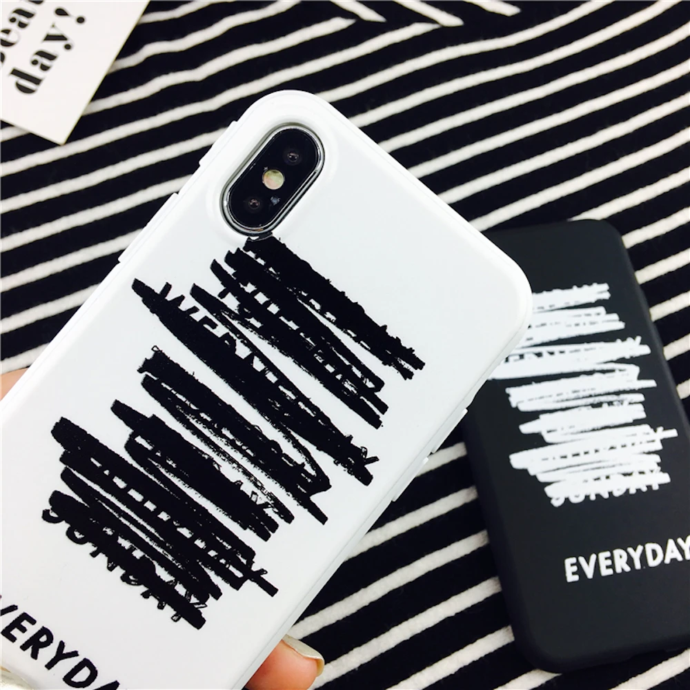 Мягкий чехол для влюбленных пар черный белый iPhone 11 11Pro 11ProMax X Xs XR XsMax 8Plus 8 7Plus 7 6 6s Plus