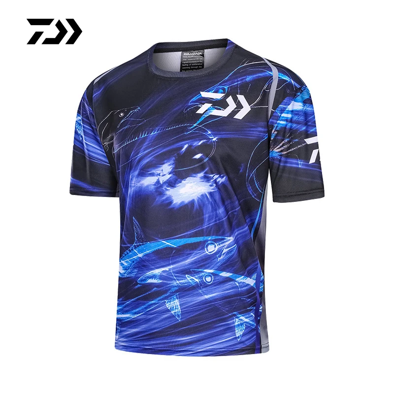 Daiwa летняя рыболовная рубашка с коротким рукавом дышащая Спортивная футболка