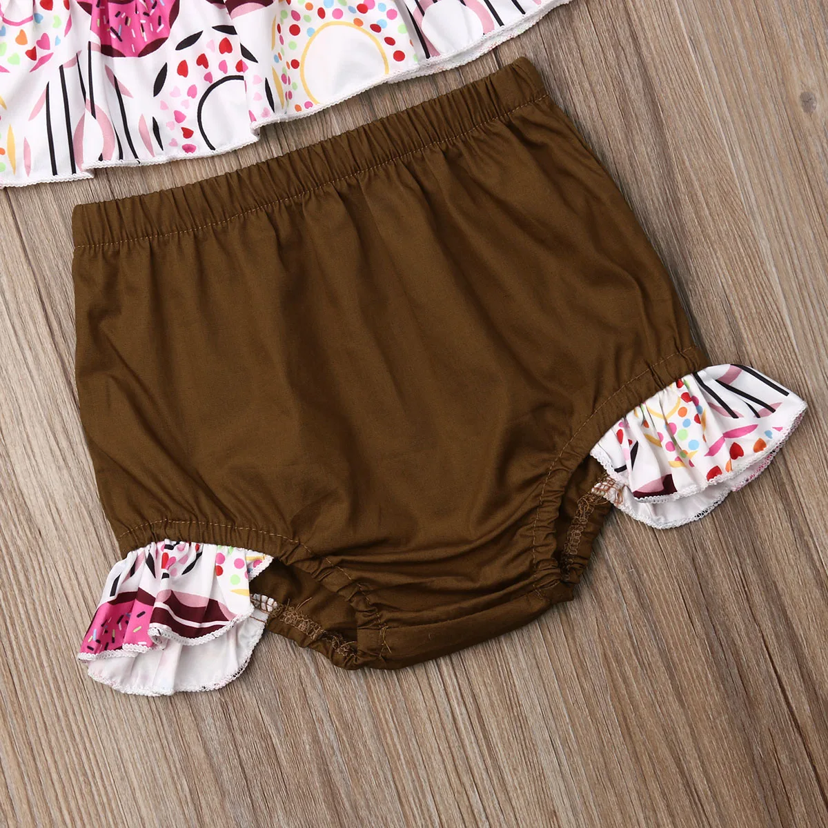 2019 Детская летняя одежда для маленьких девочек платье рубашка с пончиком верх