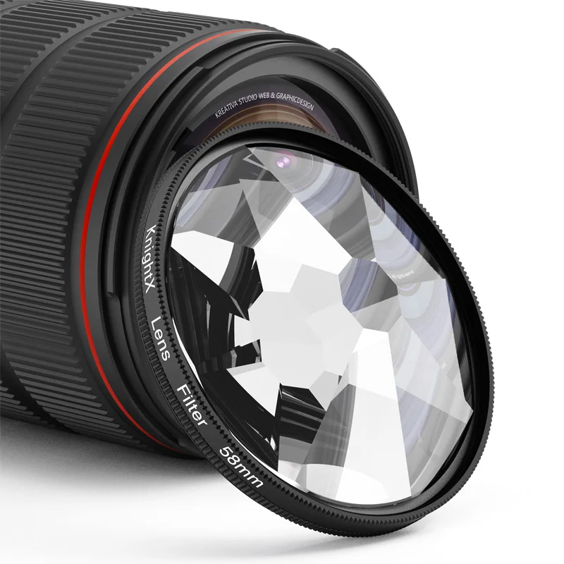 

KnightX Prism Lens 52mm 58mm 67mm 77mm Camera filter Split Diopter Rotating Changeable Number a Photography UV CPL ND