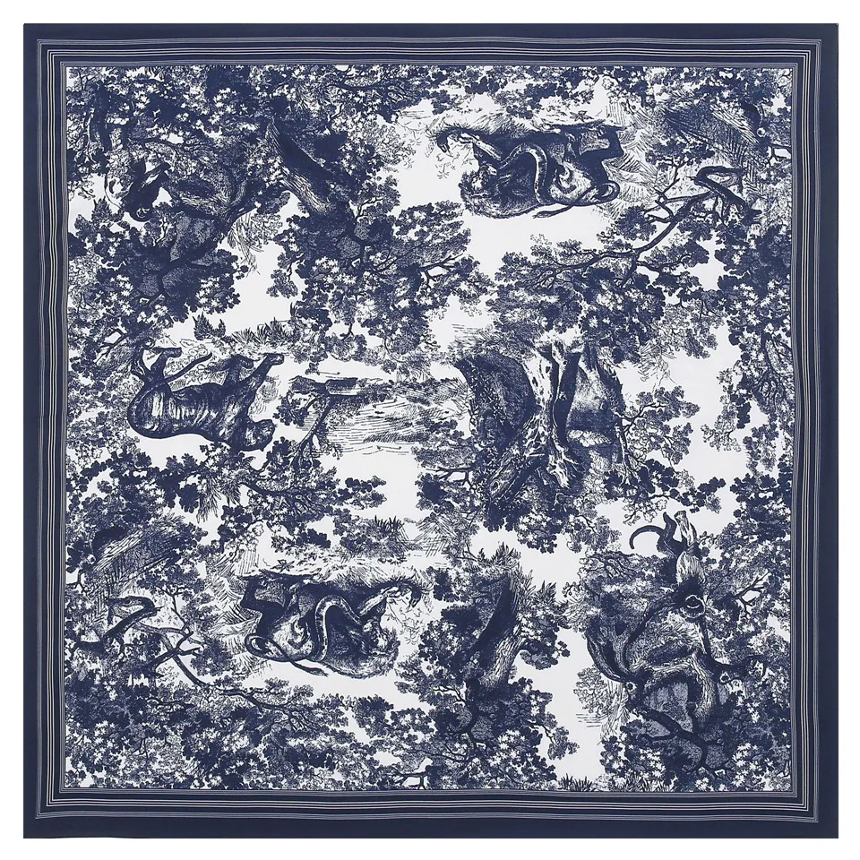 

Luxury Brand Twill Silk Scarf Simple Graffiti Ink Painting Printing Shawl Decorate Square Scarf Neckerchief Female Bandana Hijab