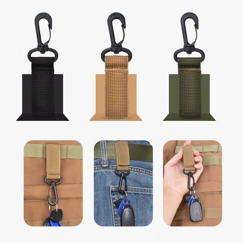 

Outdoor Sports Tactical Molle Webbing Buckle Climbing Belt Swivel Carabiner Clip Hunting Camping Hanging Backpack Key Hook Clasp