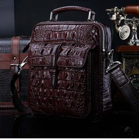 ourui true crocodile leather female handbag vertical section crocodile skin Single shoulder bag Oblique cross men handbag