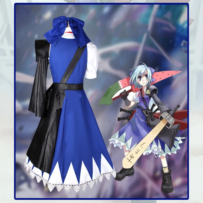 Аниме проект Тохо Косплей костюмы Cirno Костюм Хэллоуин карнавальвечерние Женская