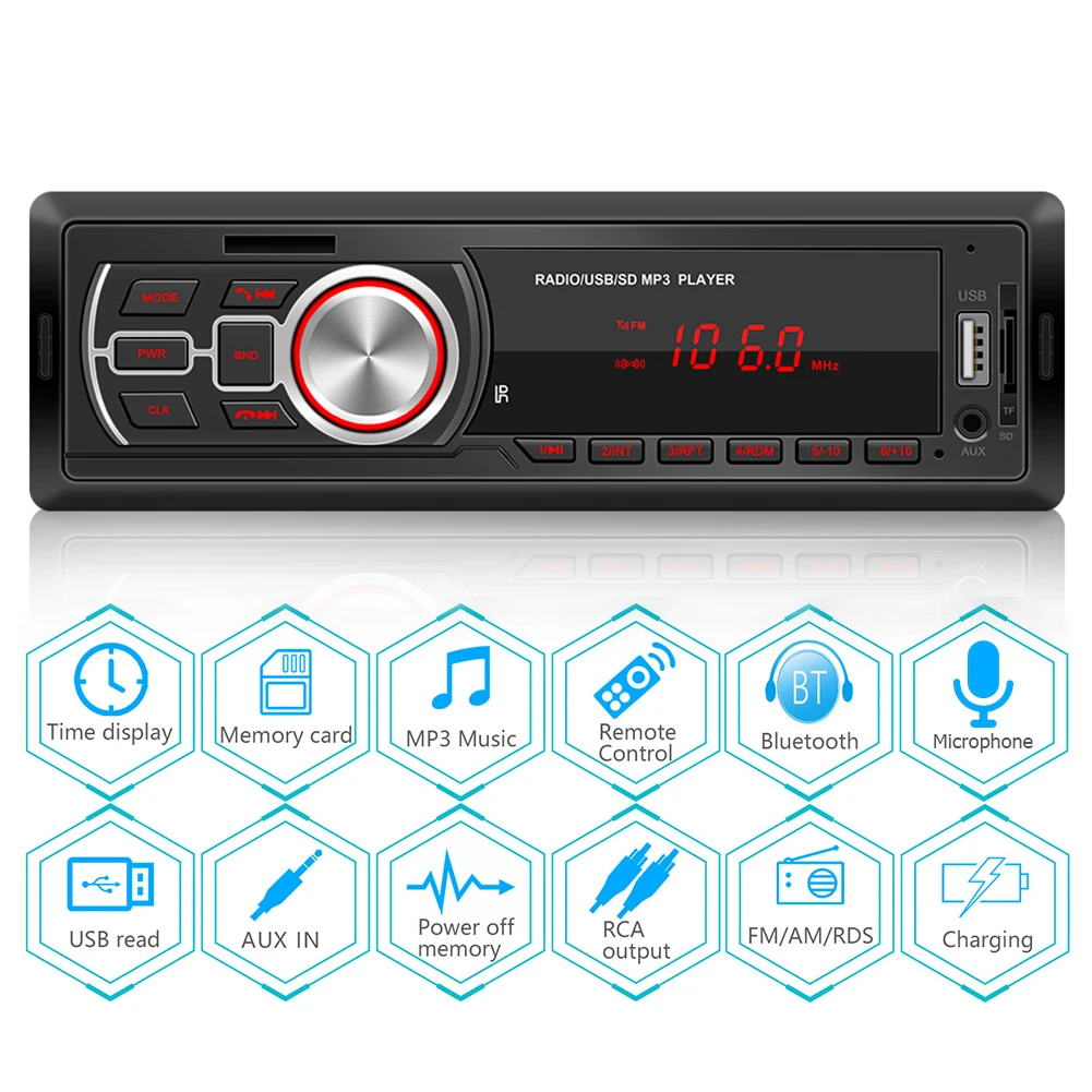 Автомагнитола 5208E центральный FM стереоприемник Bluetooth совместимая с TF картой USB