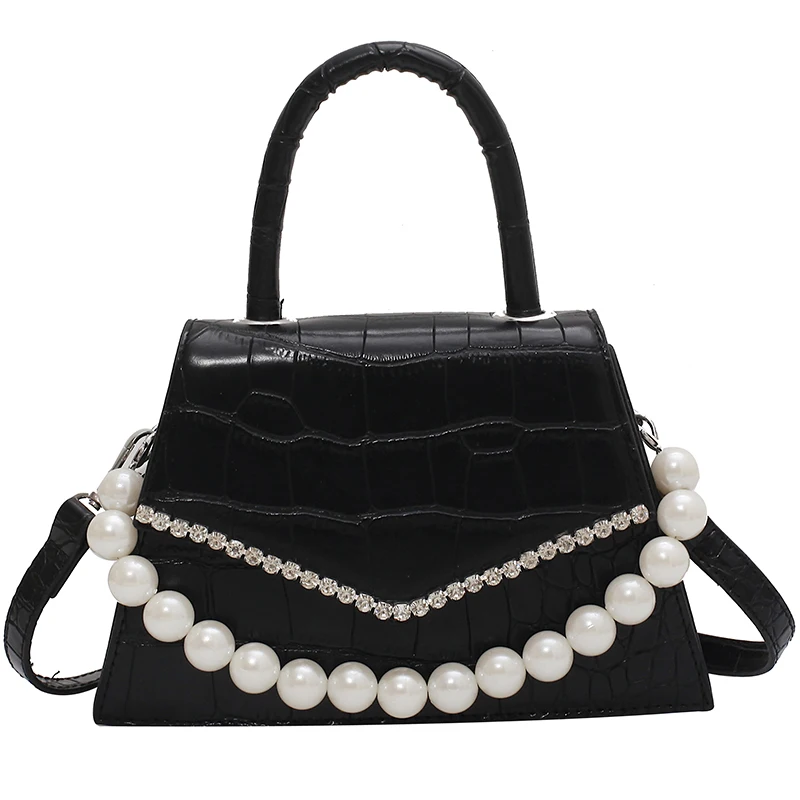 

2021 Alligator pattern Pearl Tote bag New High-quality PU Leather Women's Designer Handbag Luxury brand Shoulder Messenger Bag