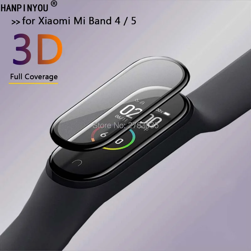 Для смарт браслета Xiaomi Mi Band 4/5 полное покрытие 3D изогнутое мягкая ПЭТ пленка из
