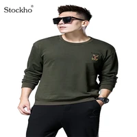 mens sweater fashion mens long sleeved shirt t shirt spring and autumn pullover sweater cotton sports jacket bottoming shirt
