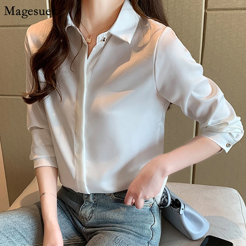 

Blusas Autumn Plus Size Women Blouse Korean Fashion Chiffon Women Tops and Blouse Long Sleeve V-Neck White Shirts Women 10150