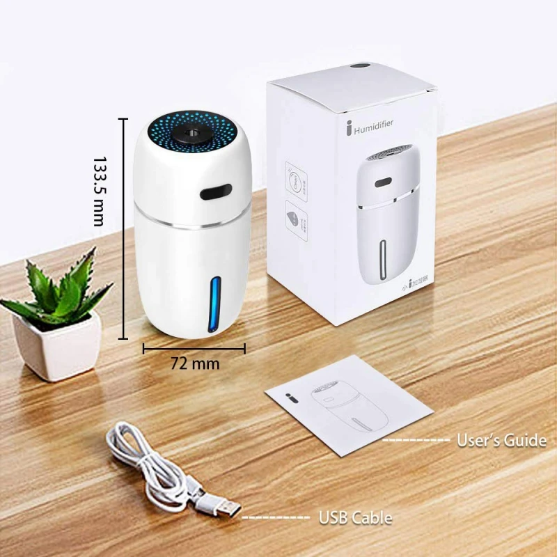 

Colorful Lights Mini Car Automatic Humidifier Home Silent Desktop Portable USB Air Purifying Humidifier