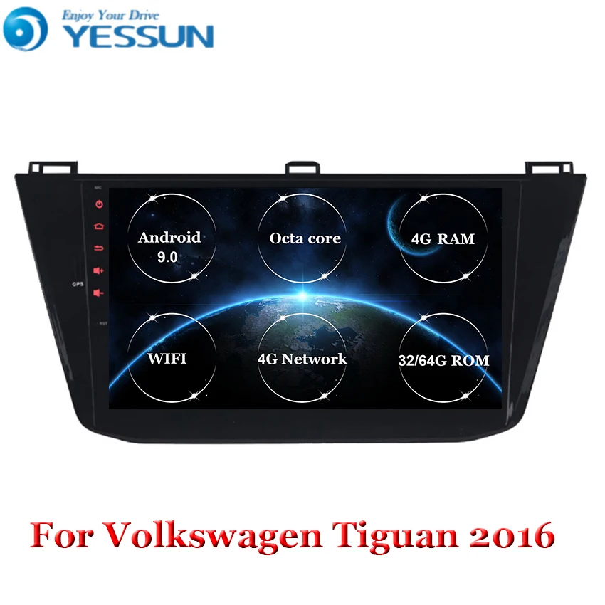 Автомагнитола с восьмиядерным процессором 10 1 дюйма Android 9 0 GPS навигацией и Bluetooth