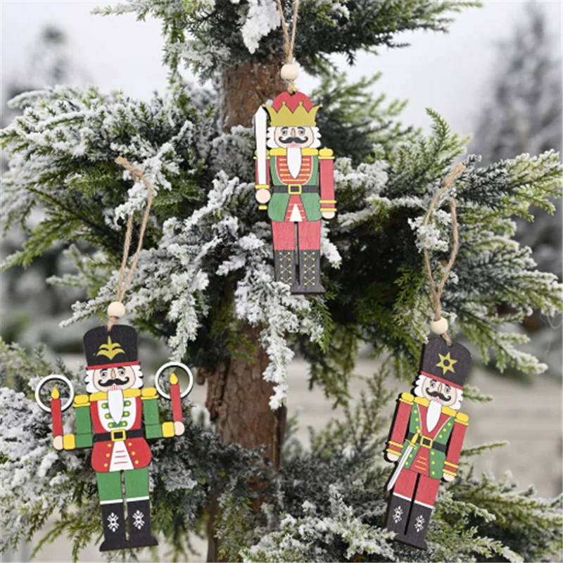 

2022 New Year Christmas Decoration Wooden Walnut Soldier Pendant Christmas Tree Decoration Pendant Merry Christmas Navidad Natal