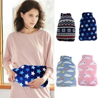 hot water bottle bag cover coral fleece cloth 1000ml keep warm soft home relaxing mdj998