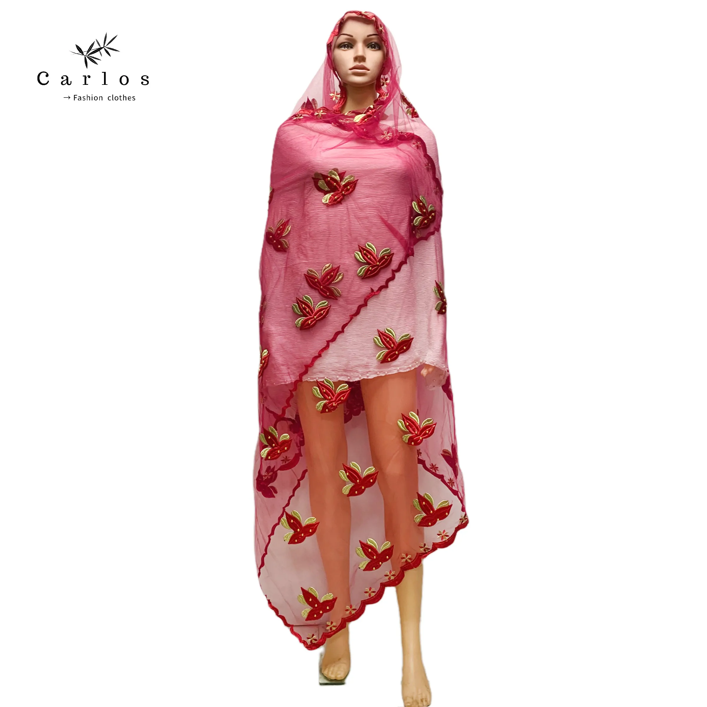 Женский хиджаб в африканском стиле новый материал стереоскопическая вышивка