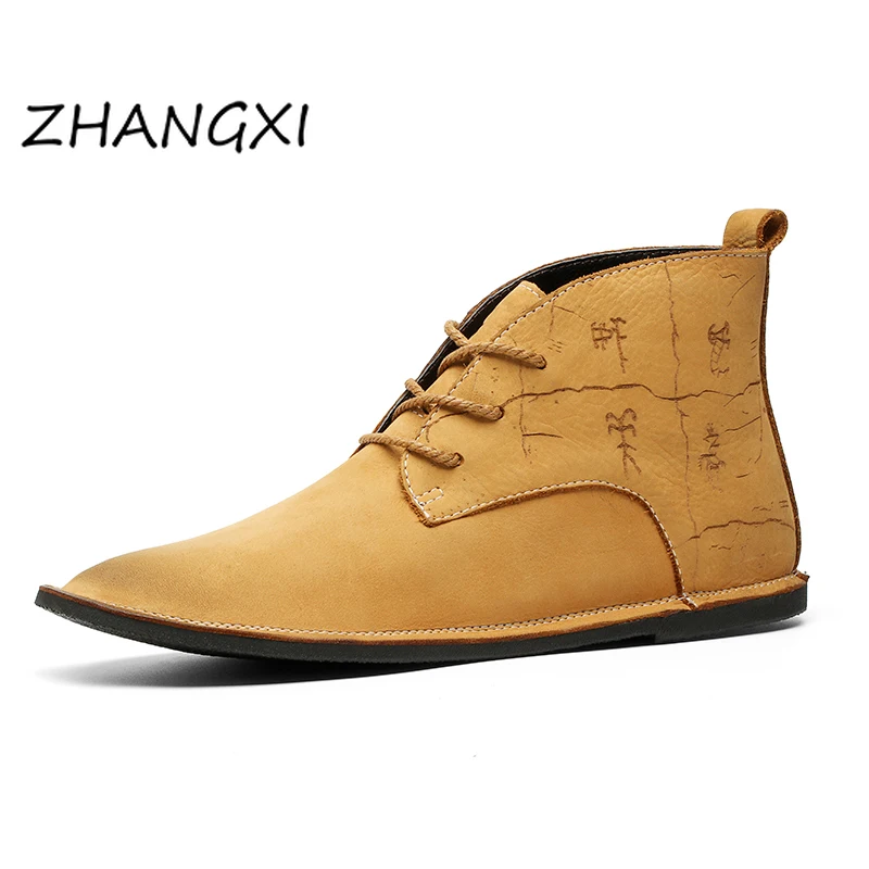 Jual Sepatu Bot Kulit Asli Pria Sepatu Bot Bertali Chelsea Berukir Elegan Sepatu Bot Pria Pergelangan Kaki Sepatu Kasual Modis Mewah