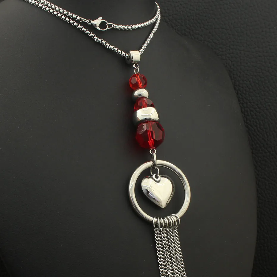 Модные ювелирные изделия из нержавеющей стали для женщин и девочек длиной 690 мм