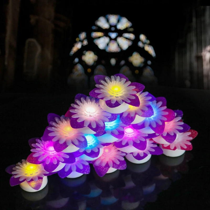 

15Pcs LED Candle Light Daisy Shape Candle Lights Candle Lamps Party Decor Light for Bedroom Wedding Living Room