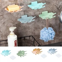 1pc maple leaf design pvc soap box punch free strong adhesive soap dishes soap cases bathroom drain soap holder tray accessories