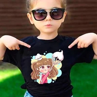 france sweet style vetement enfant cartoon cute girl print tshirt summer 2021 new kids t shirt ulzzang fashion toddler girl tees